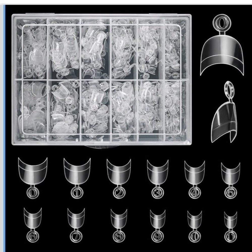 Buqikma‎ 500PCS Short Nail Tips for Acrylic Nails - Clear 12 Sizes,